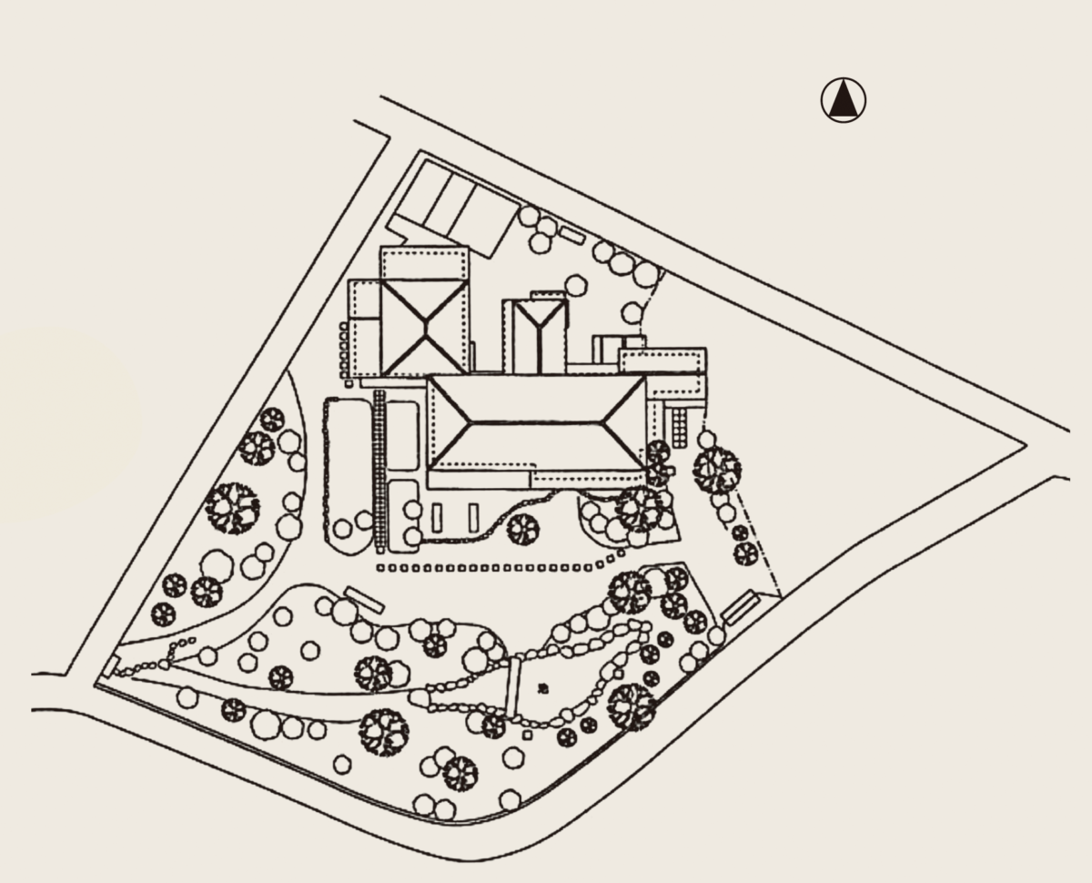 茶亭と庭の配置図
