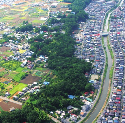 久田緑地空撮 久田緑地と境川