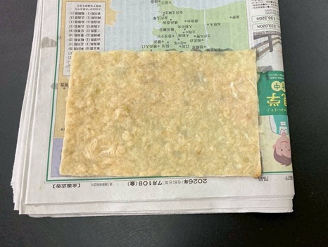 クズの葉の紙の完成 クズの葉のでできた紙の完成